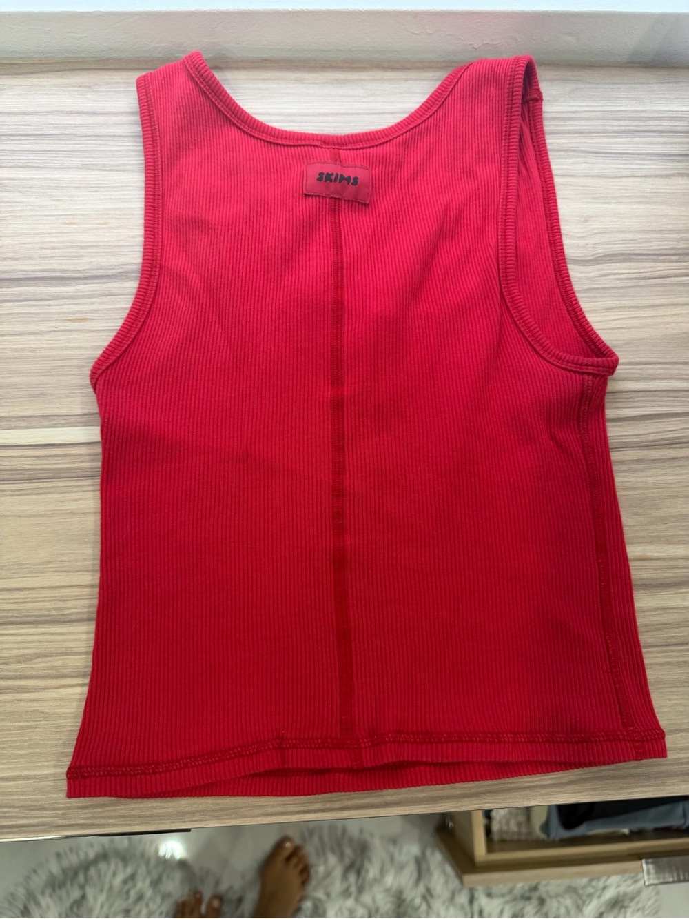 SKIMS Red Ribbed Tank & Boxer Short Set - Picture 4 of 6
